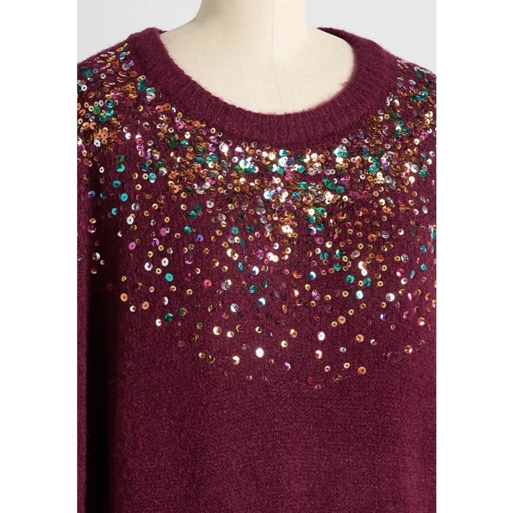 Burgundy Sequin Sweater NWT!